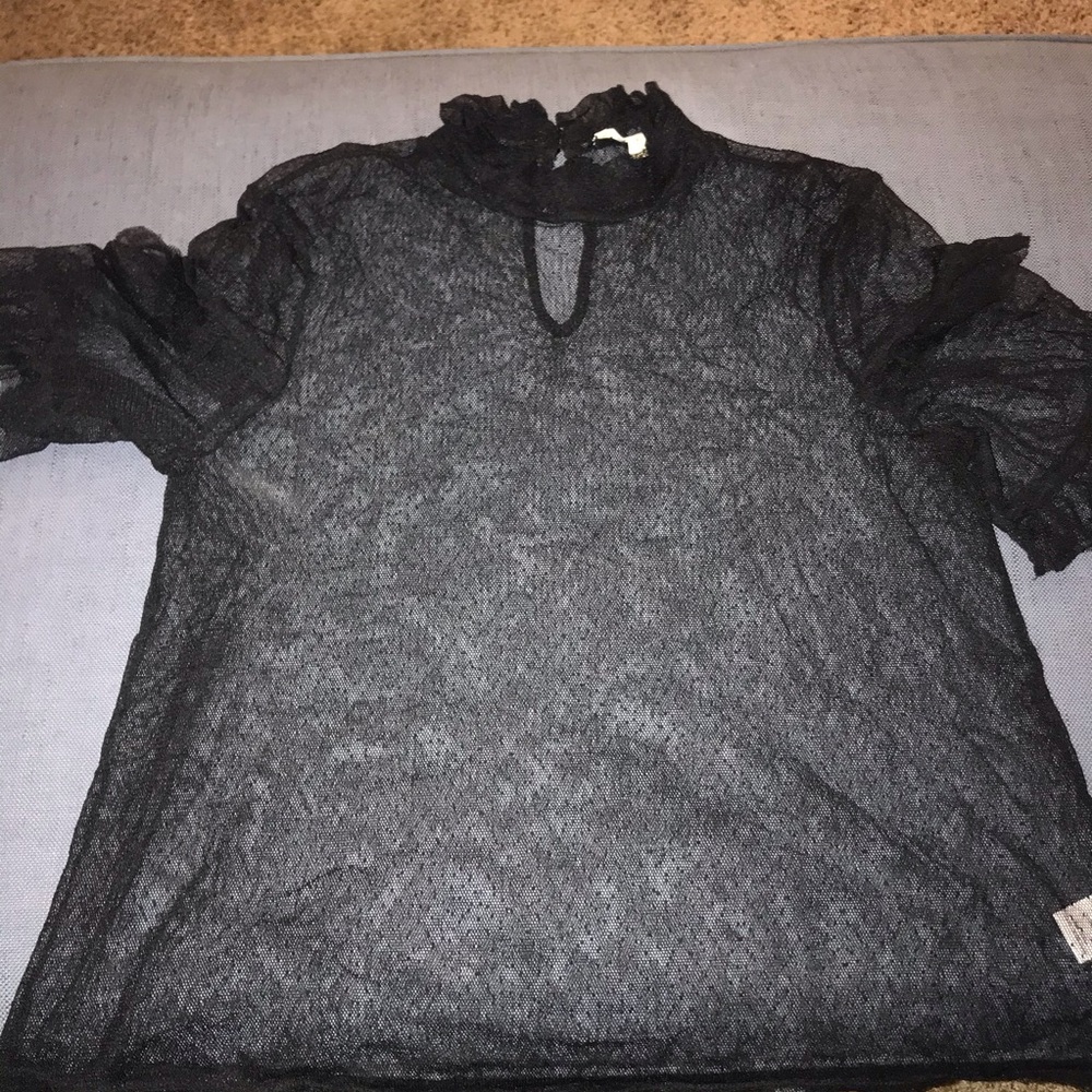High Neck Mesh Top